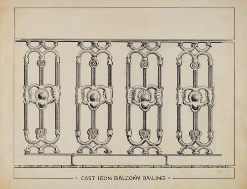Cast Iron Window Balcony by Al Curry, index of american design, 1936