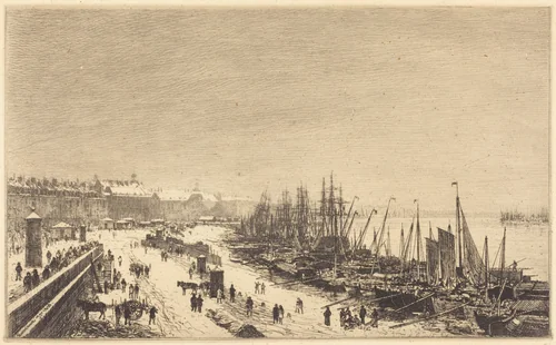 Rade de Bordeaux by Maxime Lalanne, print, 1868