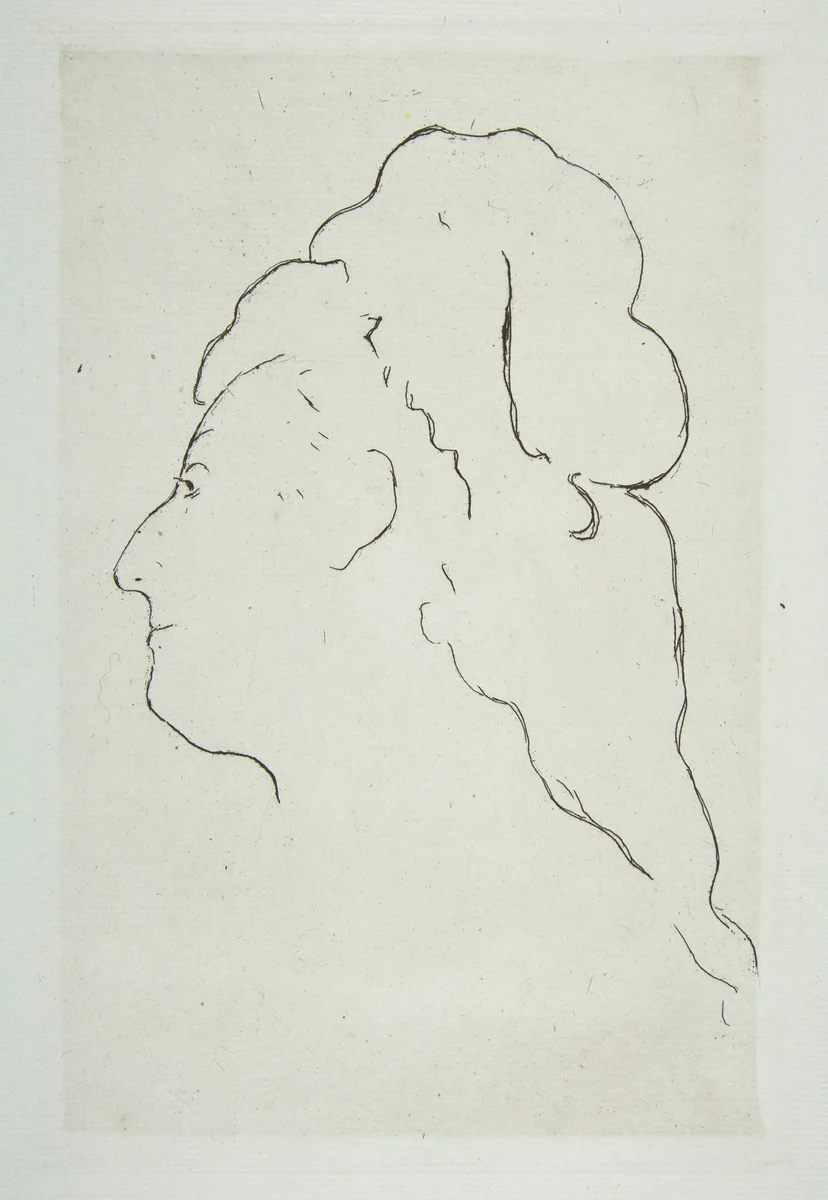 Profile of Eva Gonzalès turned to the left by Edouard Manet, print, 1865-1875