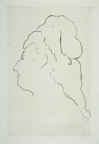 Profile of Eva Gonzalès turned to the left by Edouard Manet, print, 1865-1875