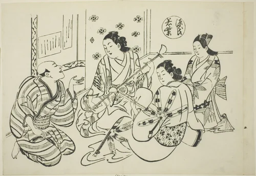 The Waka Murasaki Chapter from "The Tale of Genji" (Genji Waka Murasaki), from a series of Genji parodies by Okumura Masanobu (奥村政信), print, 1705-1715