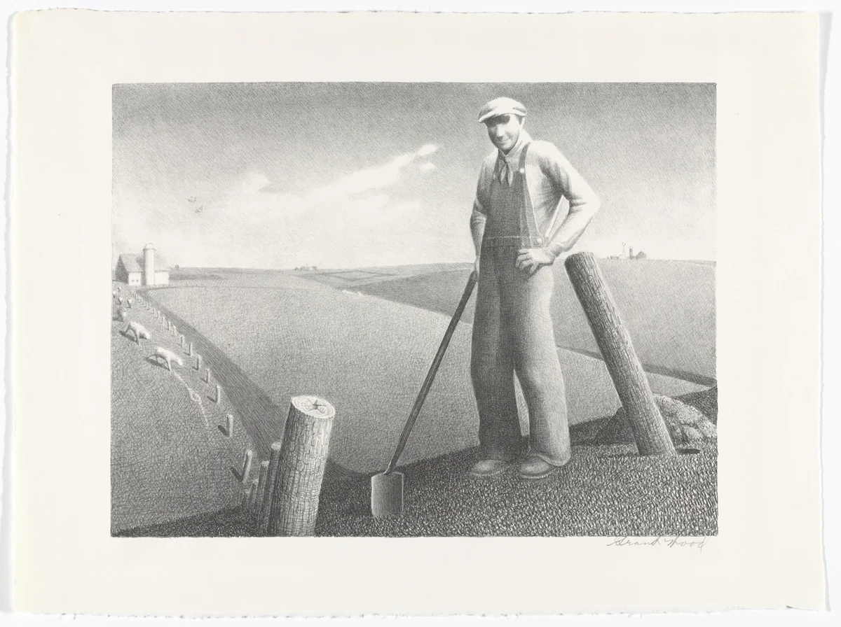 In the Spring by Grant Wood, print, 1939