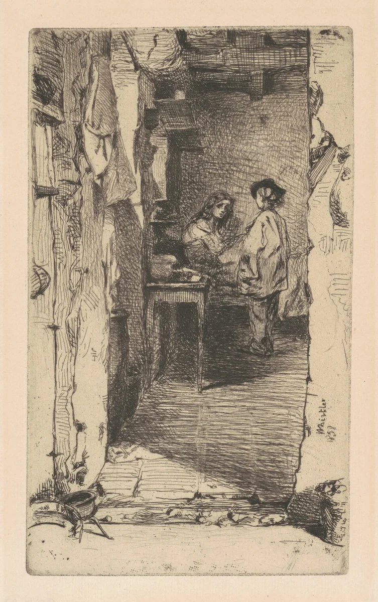 Rag Pickers, Quartier Mouffetard, Paris by James McNeill Whistler, print, 1858