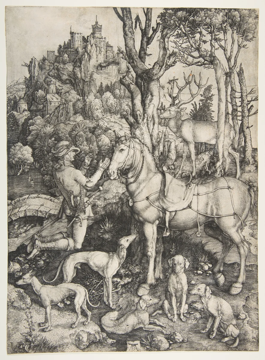 Saint Eustace by Albrecht Dürer, print, 1501