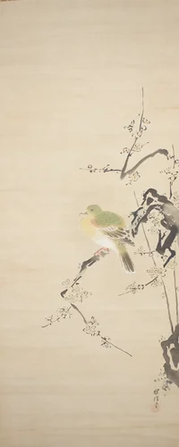 Dove on Plum Tree by Kano Tanshin, painting, 1653-1718