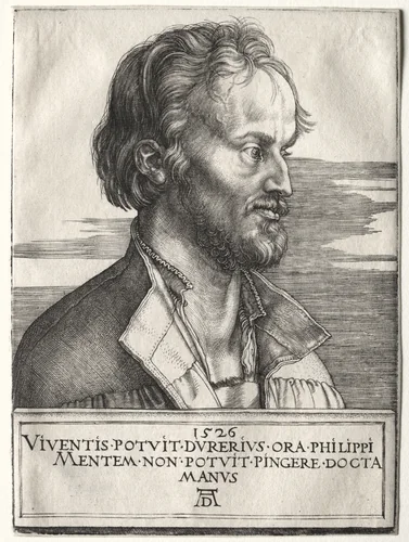 Philipp of Melanchthon by Albrecht Dürer, print, 1526