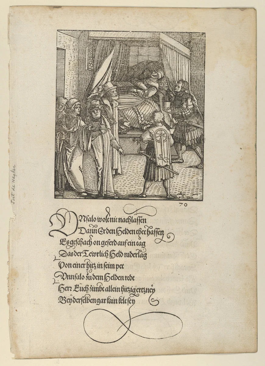 Theuerdanck on his Sickbed, from "Theuerdanck" by Hans Schäufelein, print, 1517