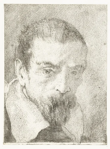 Man met kleine baard zonder hoofddeksel by Giovanni Domenico Tiepolo, print, 1771-1774