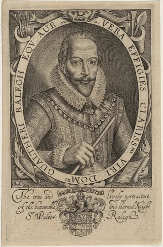 Sir Walter Raleigh by Simon van de Passe, print, 1595-1647