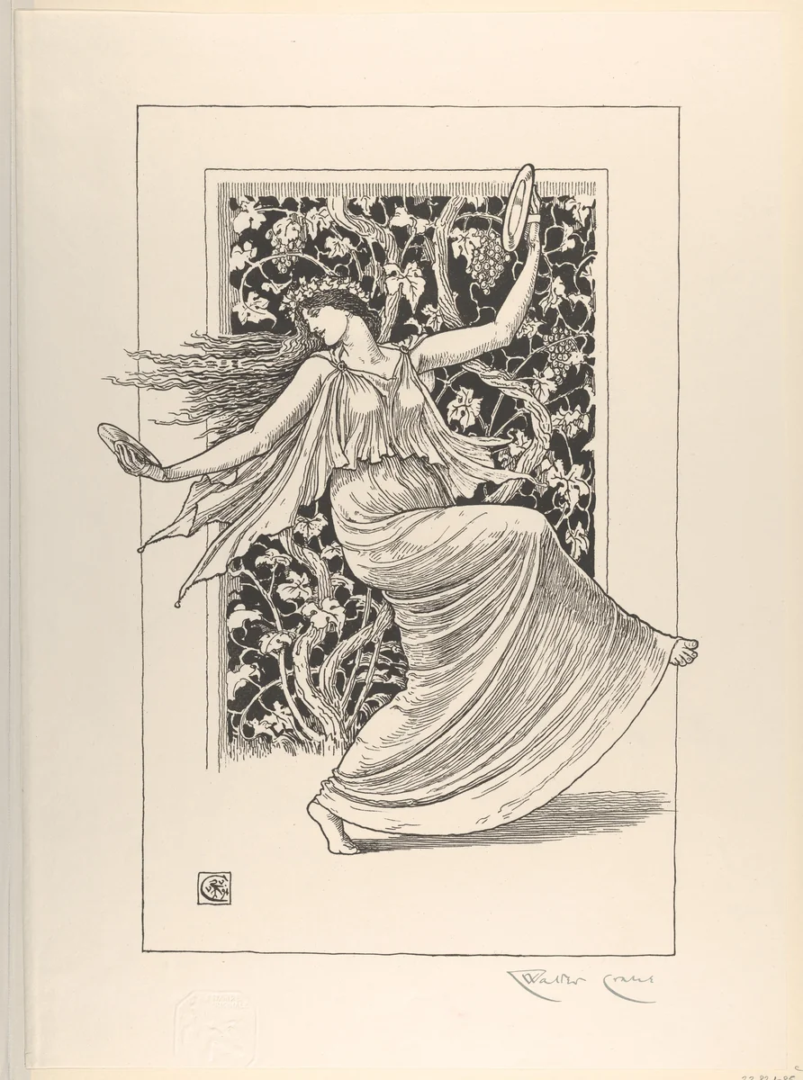 Dancing Nymph (Nymphe Danseuse), from "L'Estampe Originale" by Walter Crane, print, 1895