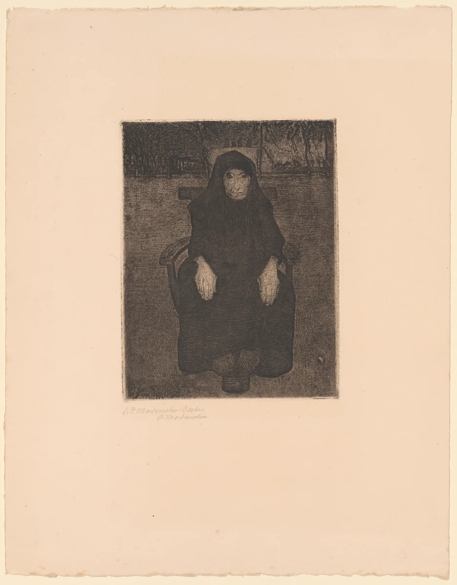Seated Old Woman by Paula Modersohn-Becker, print, 1899