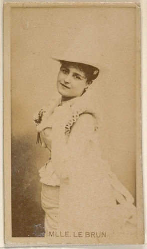 Mlle. Le Brun, from the Actors and Actresses series (N45, Type 8) for Virginia Brights Cigarettes by Allen & Ginter, photograph, 1885-1891