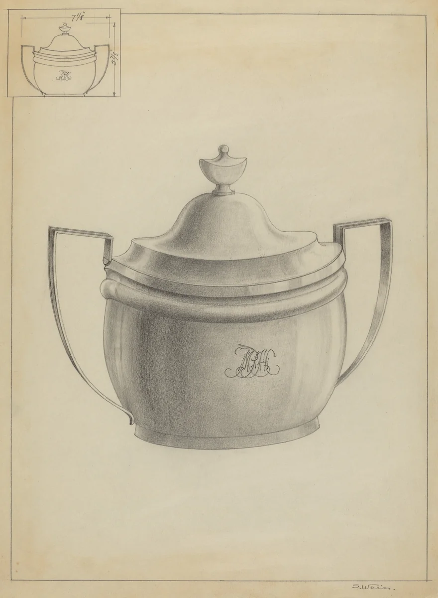 Silver Sugar Bowl by Simon Weiss, index of american design, 1936
