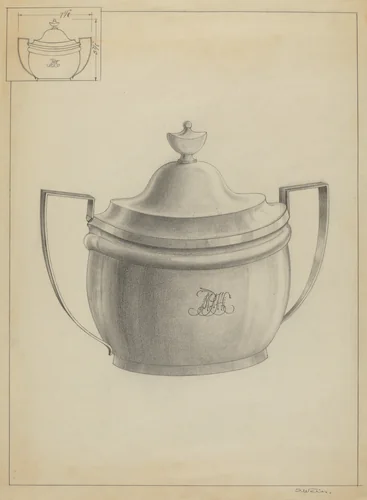 Silver Sugar Bowl by Simon Weiss, index of american design, 1936