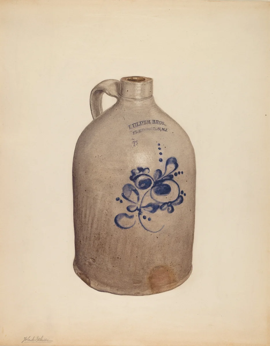 Jug by Yolande Delasser, index of american design, 1938