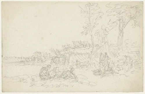 Soldatenbivak by Georges Michel, drawing, 1773-1843