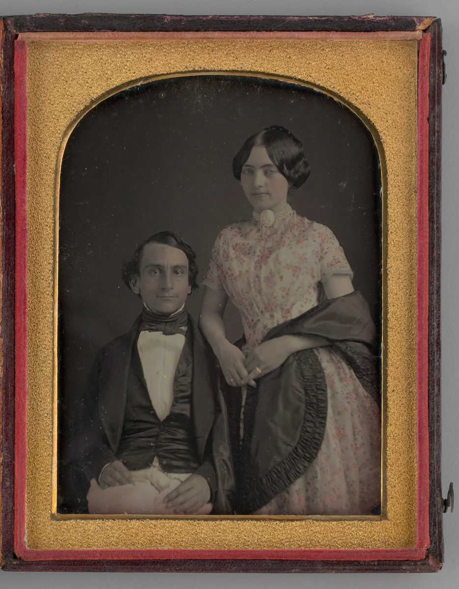 Untitled (Portrait of a Standing Woman and a Seated Man) by Unknown maker, other, 1847