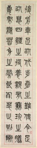 On Happiness, Calligraphy in Seal Script Style (zhuanshu) by Yang Yisun, painting, 1871