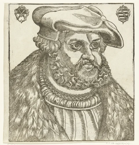 Portret van Frederik III (Frederik de Wijze) keurvorst van Saksen by anonymous, print, 1525-1593