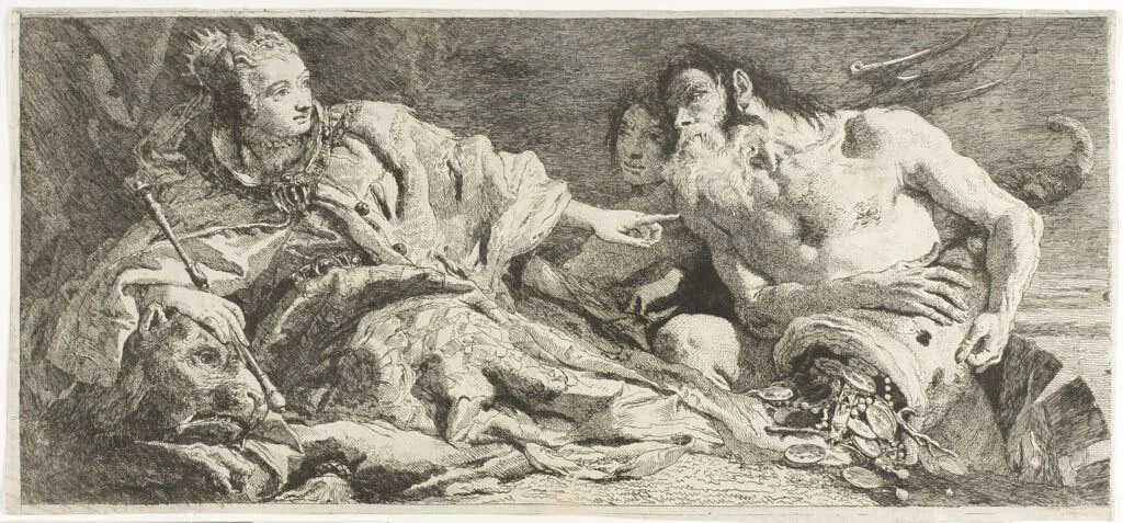 Venice Receiving Neptune's Homage by Giovanni Domenico Tiepolo, print, 1750-1804