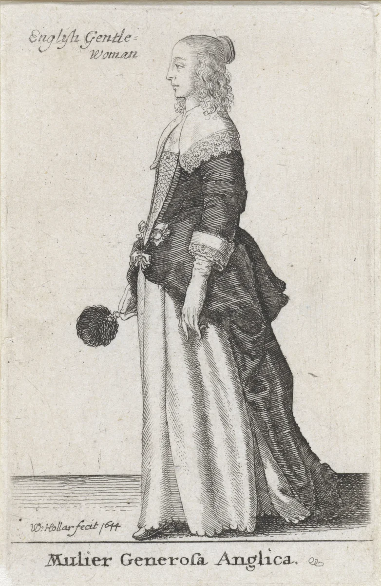 Mulier Generosa Anglica by Wenceslaus Hollar, print, 1644
