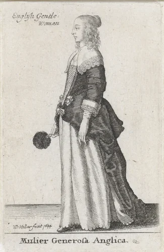 Mulier Generosa Anglica by Wenceslaus Hollar, print, 1644