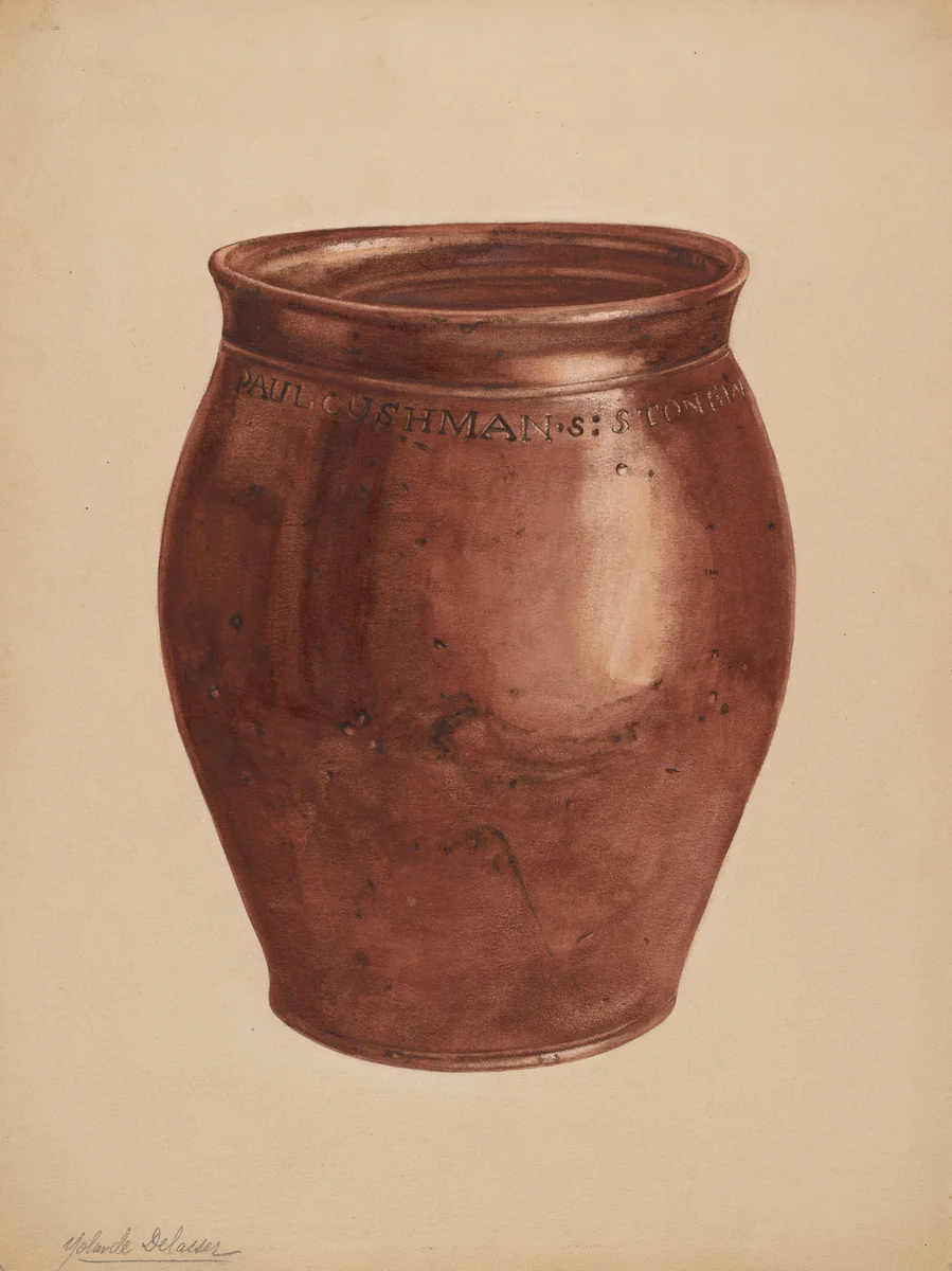 Jar by Yolande Delasser, index of american design, 1937