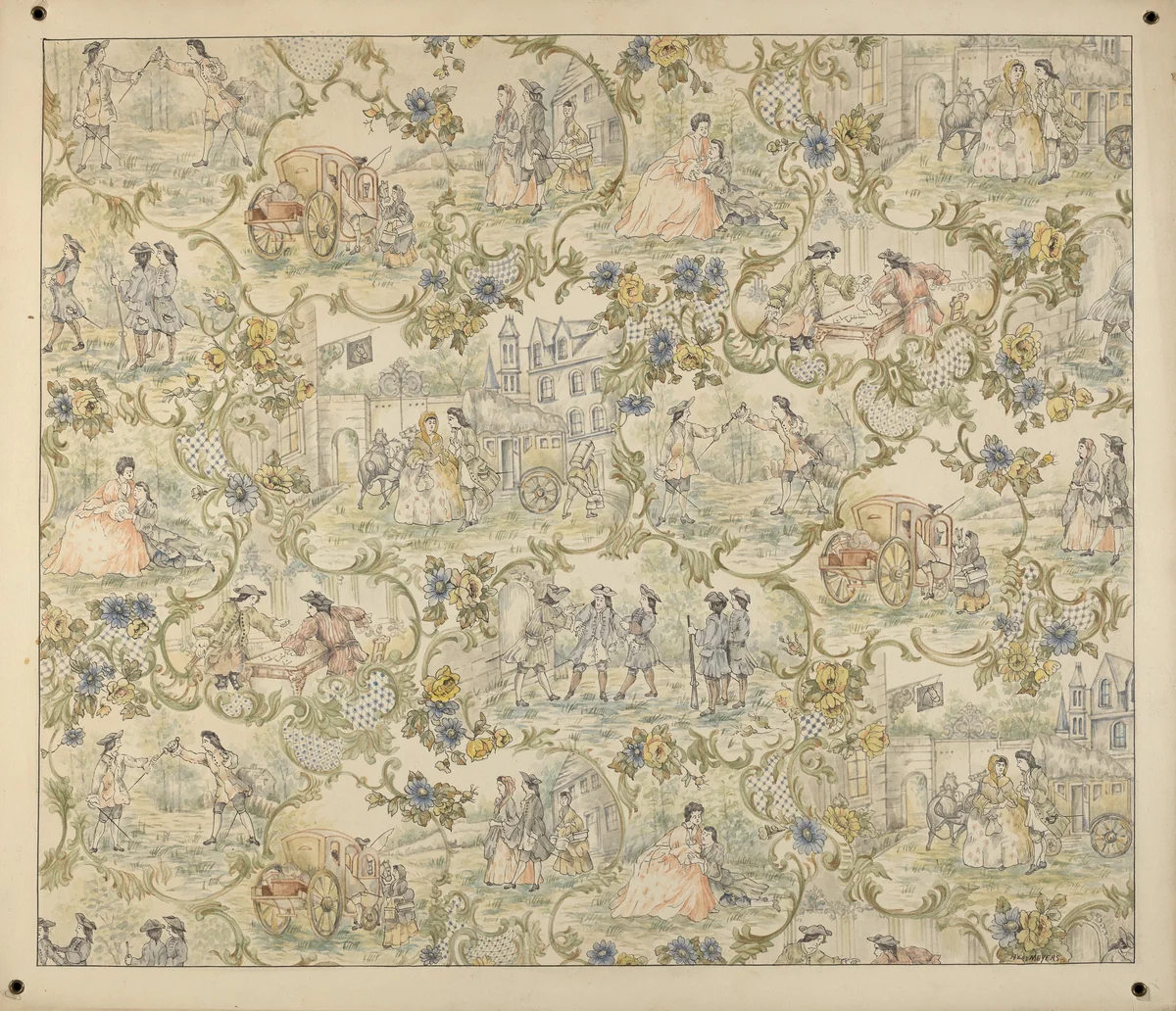 Wall Paper Design by Henry Meyers, index of american design, 1939