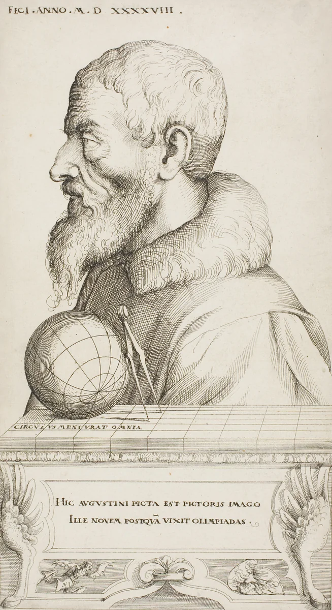 Self-Portrait by Augustin Hirschvogel, print, 1548