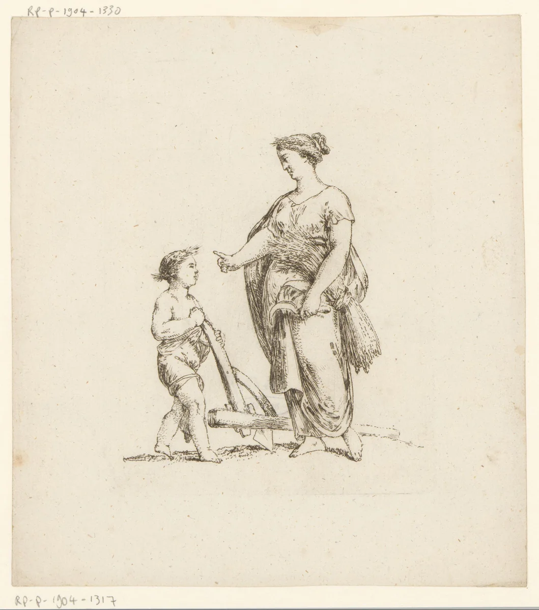 Allegorie van de landbouw by Bernhard Rode, print, 1788