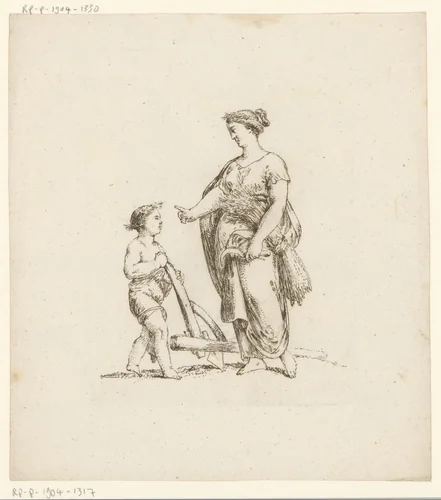 Allegorie van de landbouw by Bernhard Rode, print, 1788