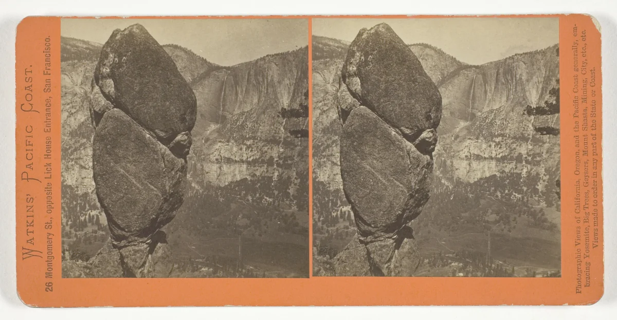 Agassiz Column from Glacier Point Trail, Yosemite, from the series "Watkins' Pacific Coast" by Carleton Watkins, photograph, 1861-1876