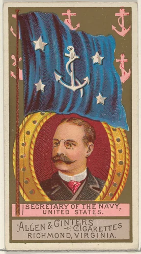 Secretary of the Navy, United States, from the Naval Flags series (N17) for Allen & Ginter Cigarettes Brands by Allen & Ginter, print, 1886-1891