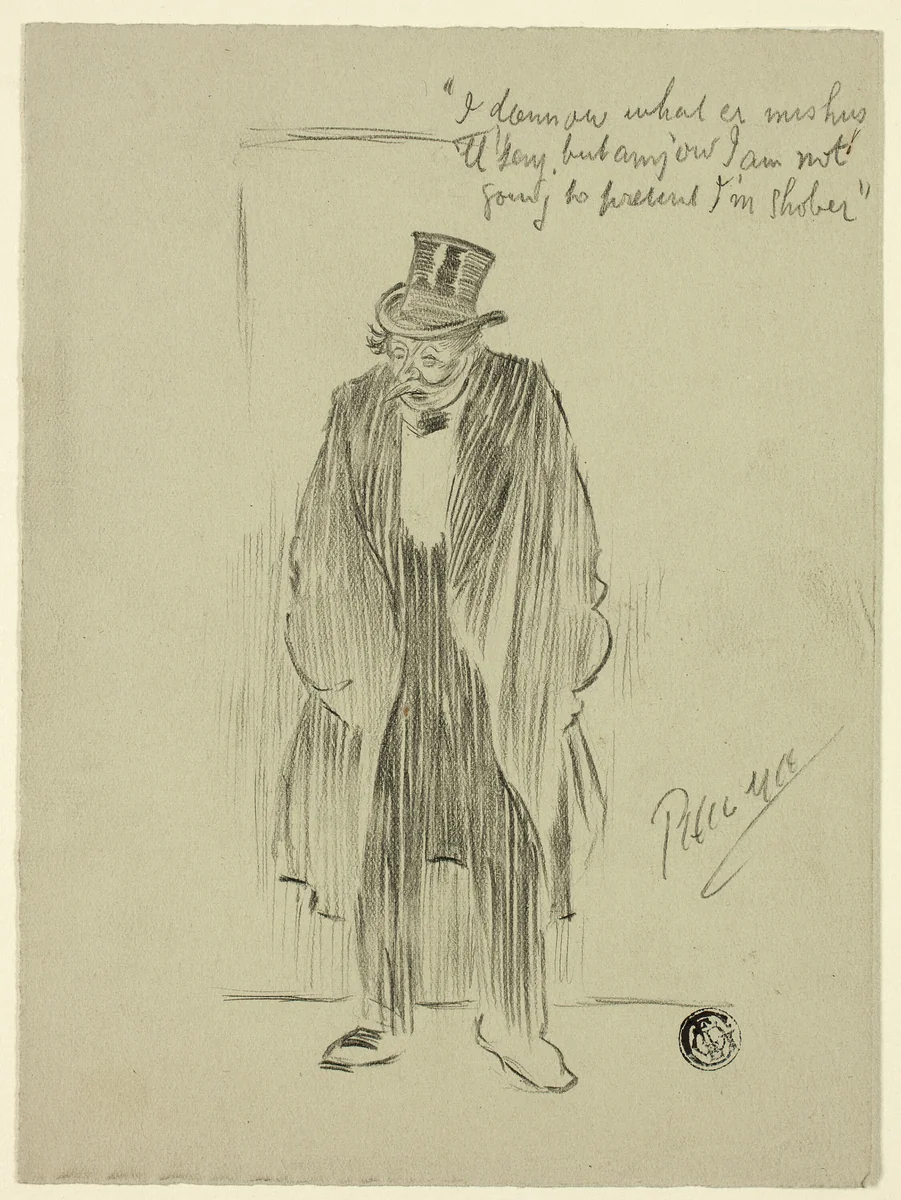 The Modern Troubadour by Philipp William May, drawing, 1884-1903