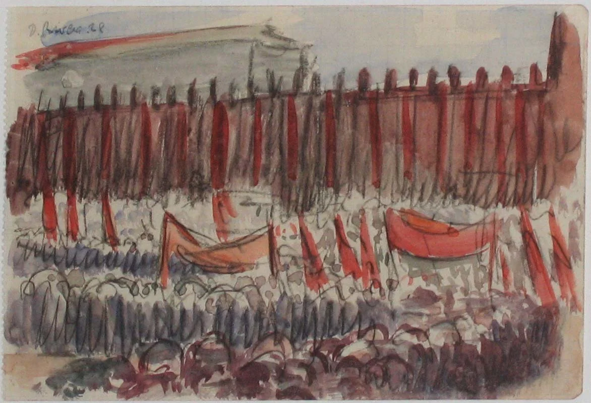 May Day, Moscow by Diego Rivera, drawing, 1928