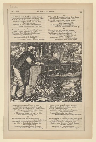 The Old Chartist ("Once a Week," vol. 6, p. 183) by Frederick Augustus Sandys, print, 1862
