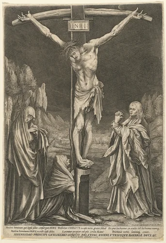 The Small Crucifixion by Raphael Sadeler I; Matthias Grünewald, print, 1605