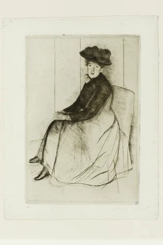 Reflection by Mary Cassatt, print, 1889