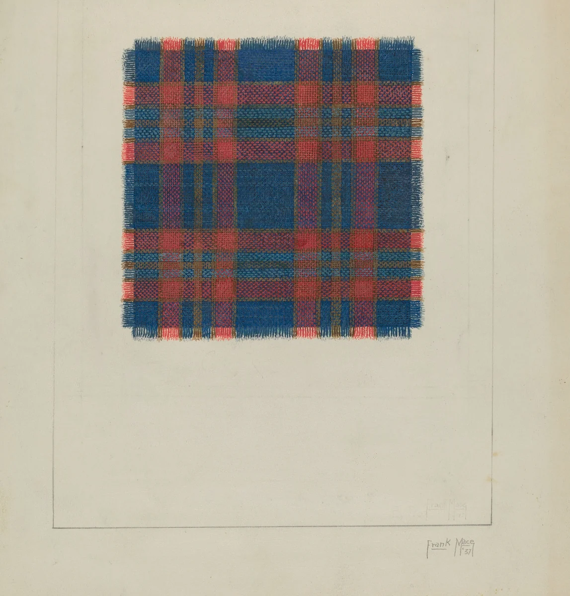 Plaid Homespun Coverlet by Frank J. Mace, index of american design, 1937