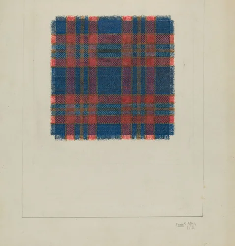 Plaid Homespun Coverlet by Frank J. Mace, index of american design, 1937