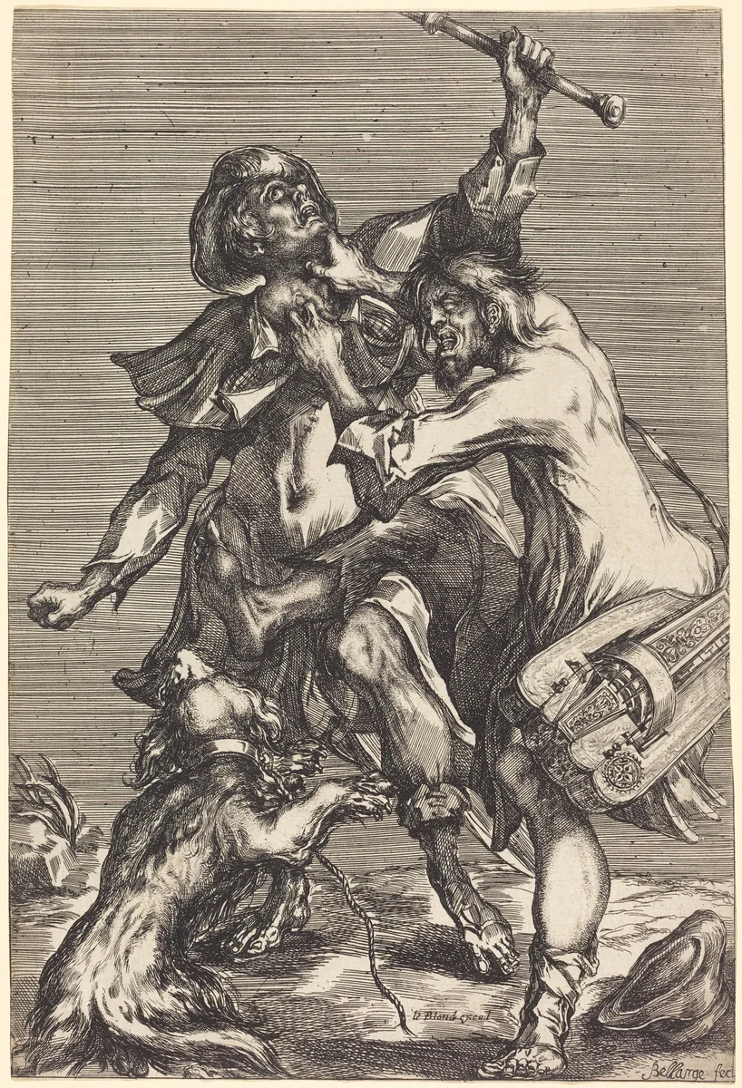 Fighting Beggars by Jacques Bellange, print, 1594-1616