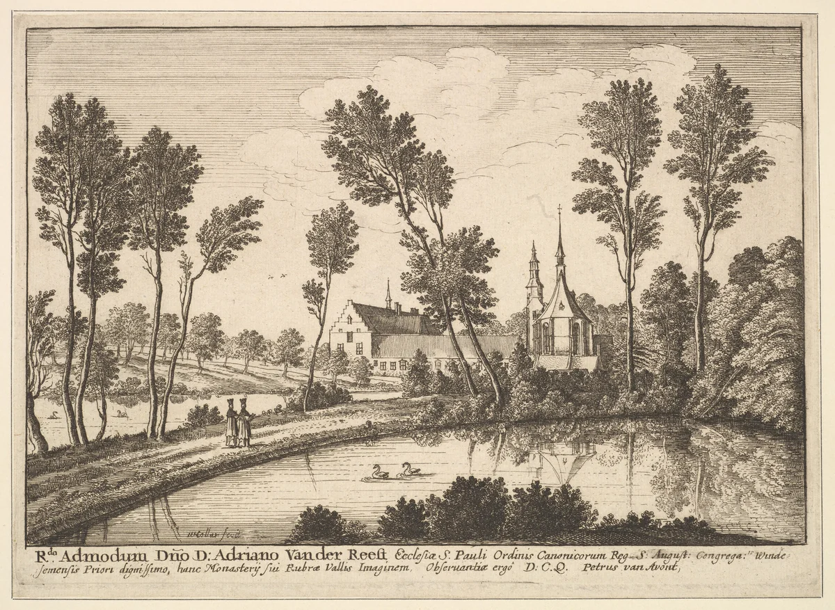 Rothendael Abbey by Wenceslaus Hollar, print, 1648