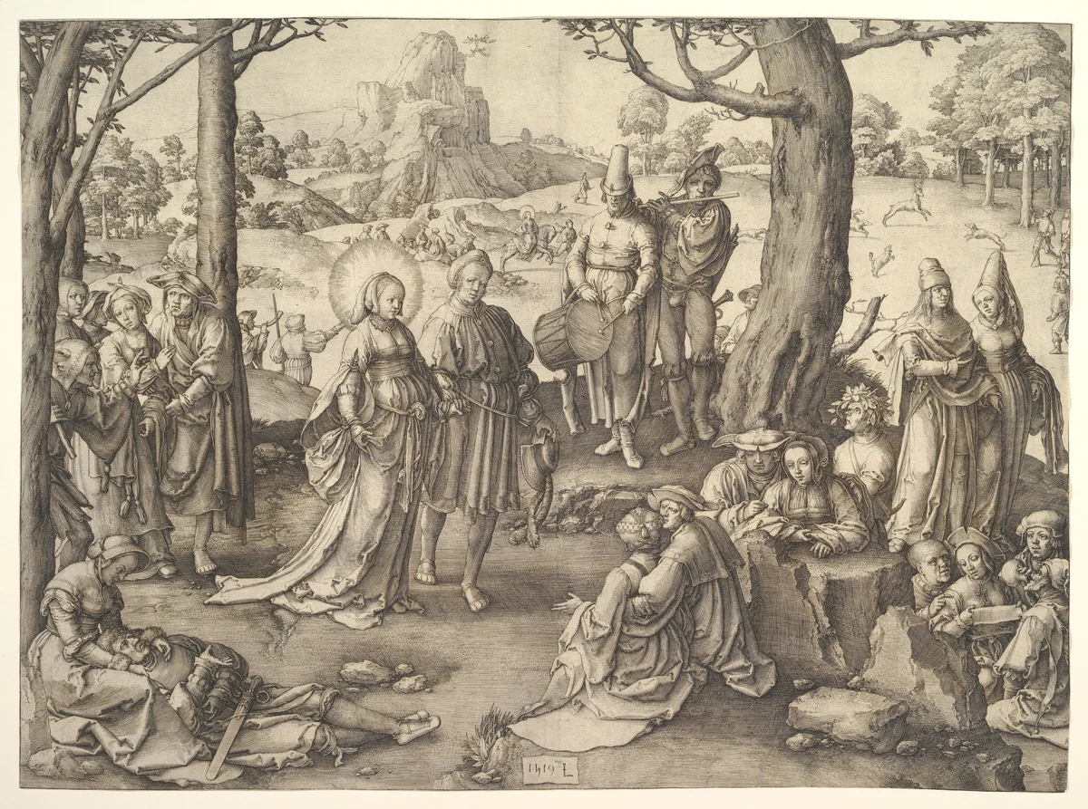 The Dance of the Magdalene by Lucas van Leyden, print, 1519