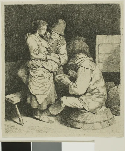 The Young Innkeeper by Cornelis Pietersz. Bega, print, 1640-1664