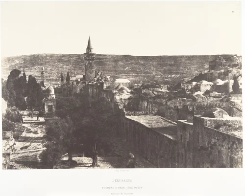 Jérusalem, Mosquée d'Omar, côté Ouest, Intérieur de l'enceinte by Auguste Salzmann, photograph, 1854-1859
