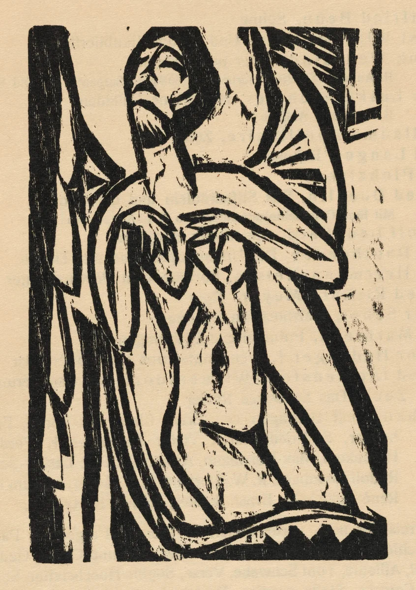 plate 4 in Alfred Döblin: Das Stiftsfräulein und der Tod (Alfred Döblin: The Canoness and Death) by Ernst Ludwig Kirchner, volume, 1913