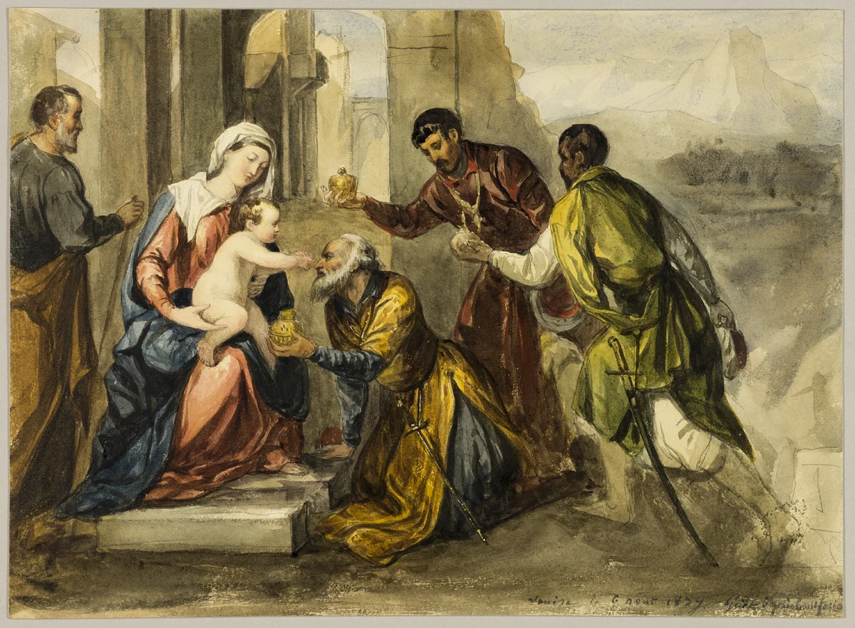 Adoration of the Magi by Bonifazio de' Pitati, painting, 1827