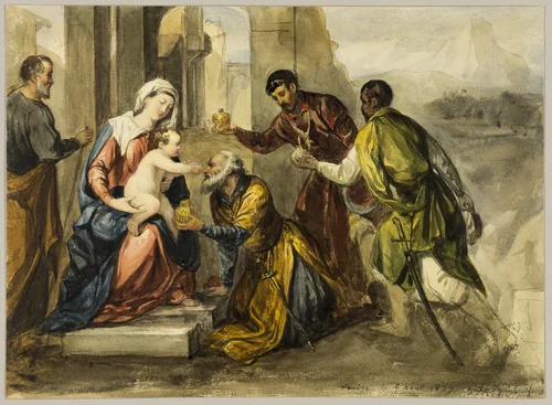 Adoration of the Magi by Bonifazio de' Pitati, painting, 1827