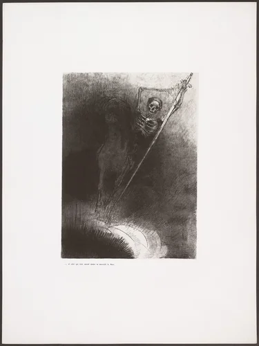 And His Name That Sat on Him Was Death (Et celui qui était monté dessus se nommait la Mort) from Apocalypse of Saint John (Apocalypse de Saint-Jean) by Odilon Redon, print, 1899