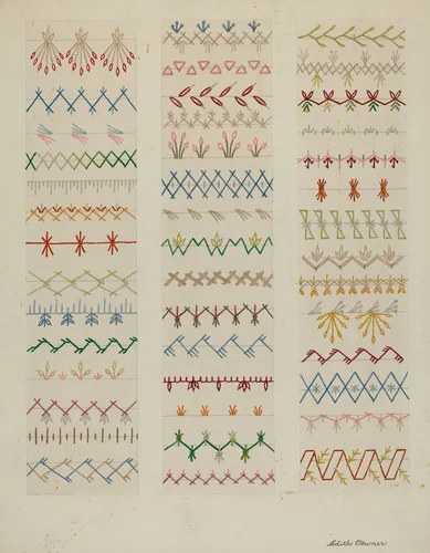Samples of Stitching, Patchwork Quilt by Edith Towner, index of american design, 1937